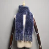 2025 Long Style Women Winter Real Rex Rabbit Fur Scarf Natural Rex Rabbit Fur Scarves Lady Knitted Rex Rabbit Fur Ring Scarves 2