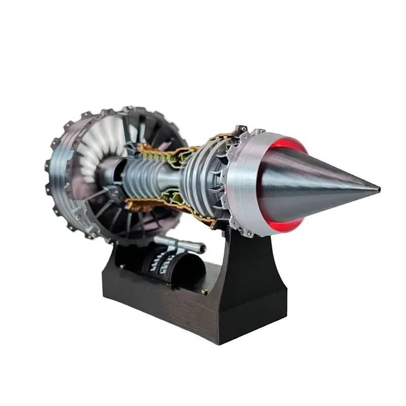 

25CM TR-900 Turbofan Engine Model Kit Adjustable Speed Tail Flame Light Turbo Jet Aircraft Engine Model 3D Printing Toy