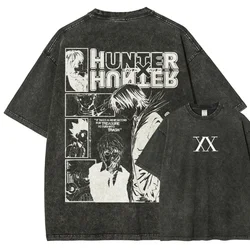 Vintage Anime Kurapika Graphic Cotton T - Shirt - Unisex Short Sleeve Harajuku Style - XXL (Black)