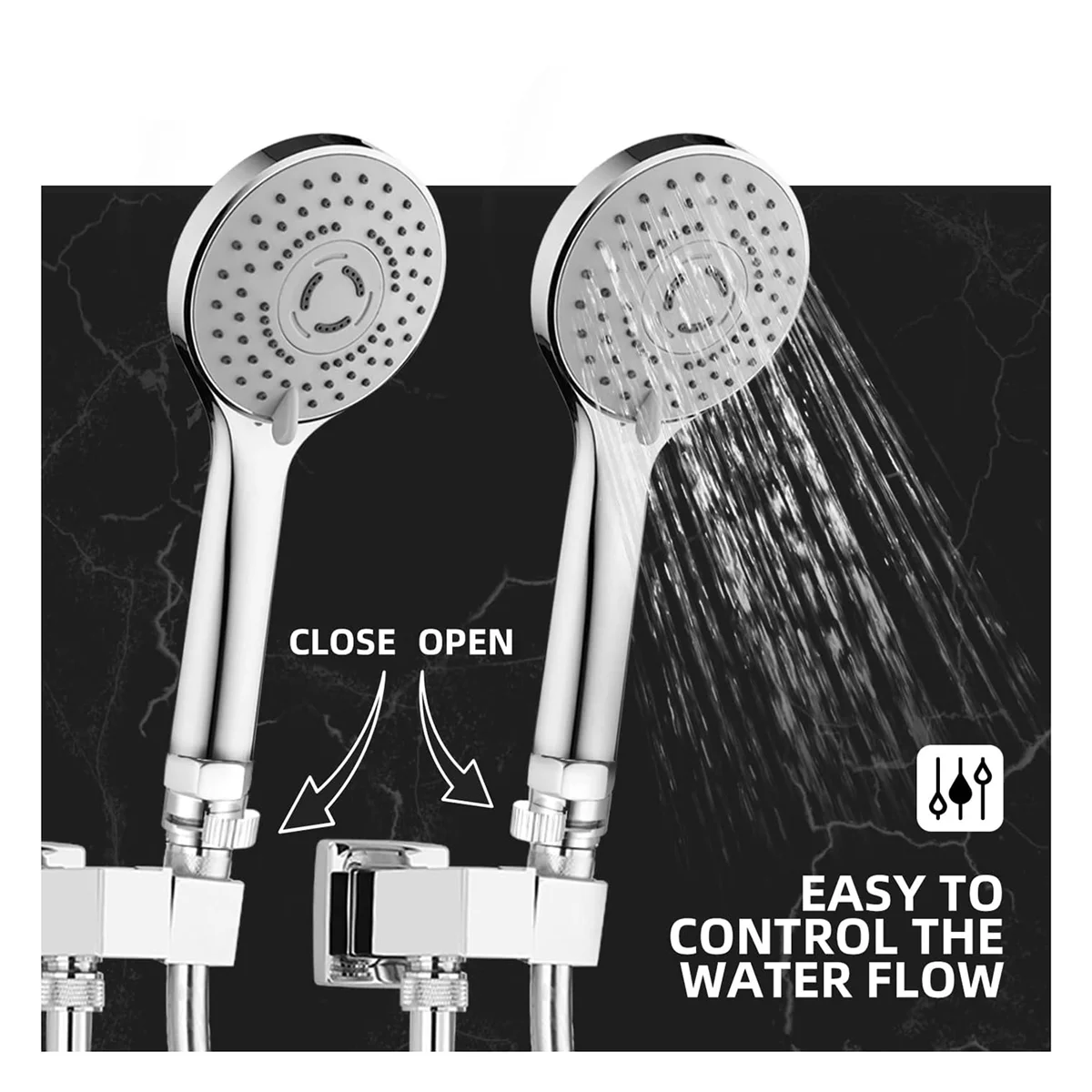 Shower Head Shut Off Valve Shower Flow Control Valve G1/2 Flow Pressure Regulator for Handheld Bidet Sprayer