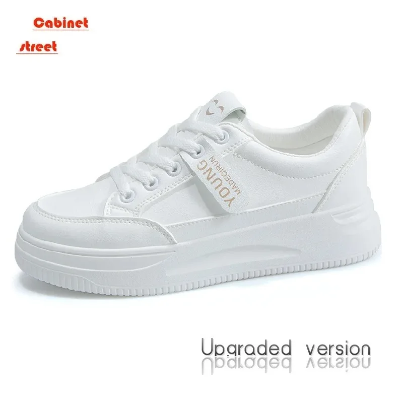 

2024 New Little White Women's Shoes Summer Student Versatile Flat Bottom Spring Autumn Sports Edition Board PU and Mesh Surface