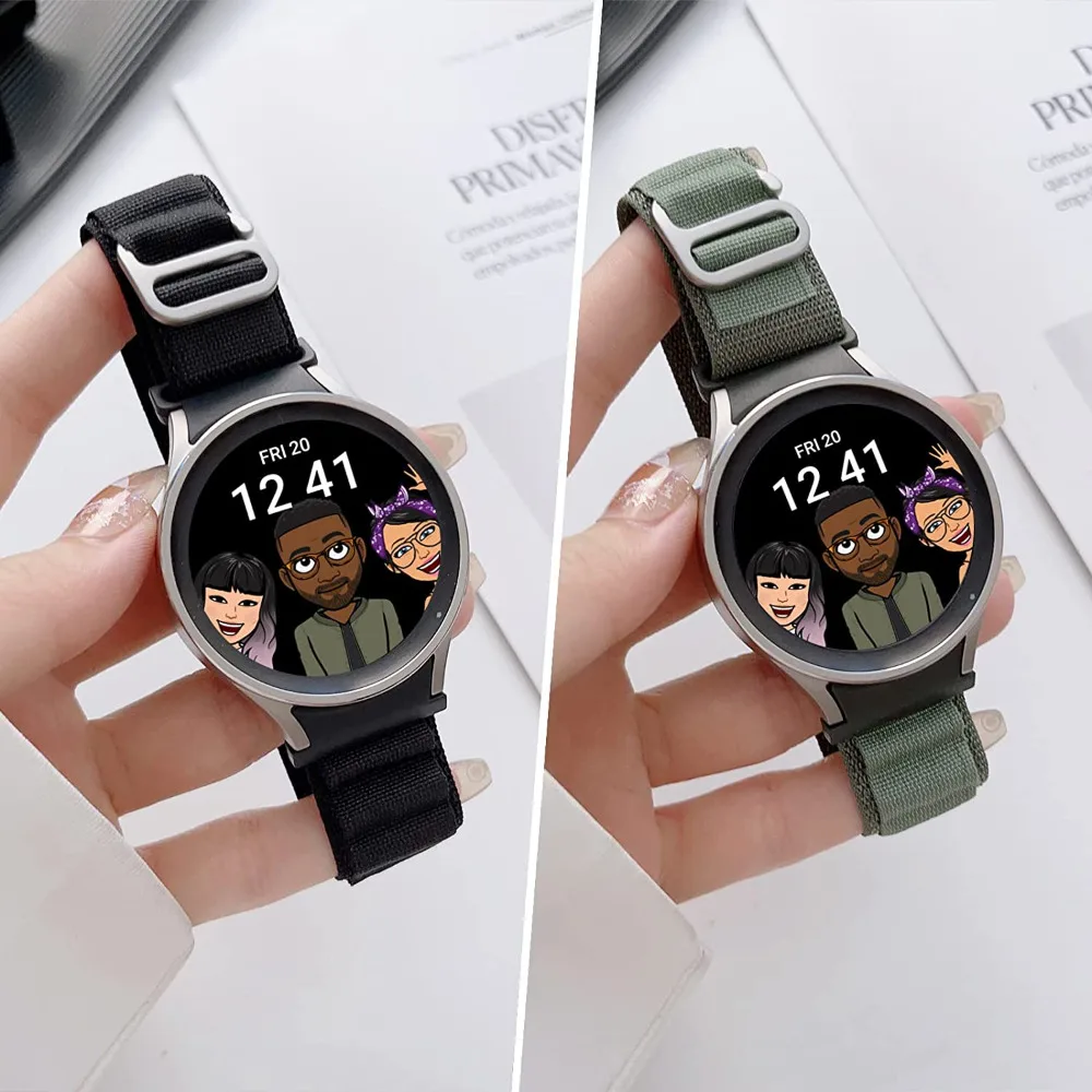 

Ремешок для Galaxy Watch 4 5 6 44 мм 40 мм, нейлоновый браслет для Samsung Galaxy Watch 6 4 Classic 47 мм 43 мм 46 мм 42 мм 5 Pro 45 мм 20 мм