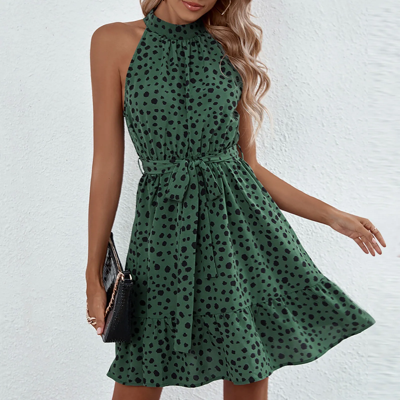 

Women Floral Long Dress Summer Clothing Bohemian Tunic Top Ruffled V Neck Casual Sexy Suitable For Party Floral Dress mujer 2023