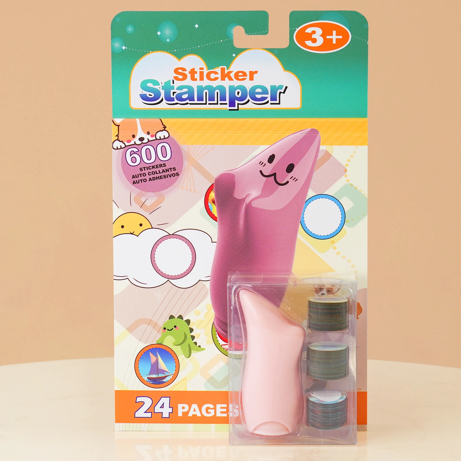 Sticker Stamper Kids Toy with 600 Stickers and 24-Page Activity Pad for Toddlers, Boys & Girls Ages 3+ Arts and Crafts Creative