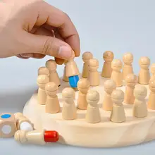  Wooden Puzzle Toys  Montessori Educational Learning Color Sensory BeBe Memory Match Stick Chess Party Game Children Kids 