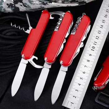 Swiss Army Knife Multi-functional Outdoor Portable Self-defense Folding Knife Tool Pliers Mini Knife Set