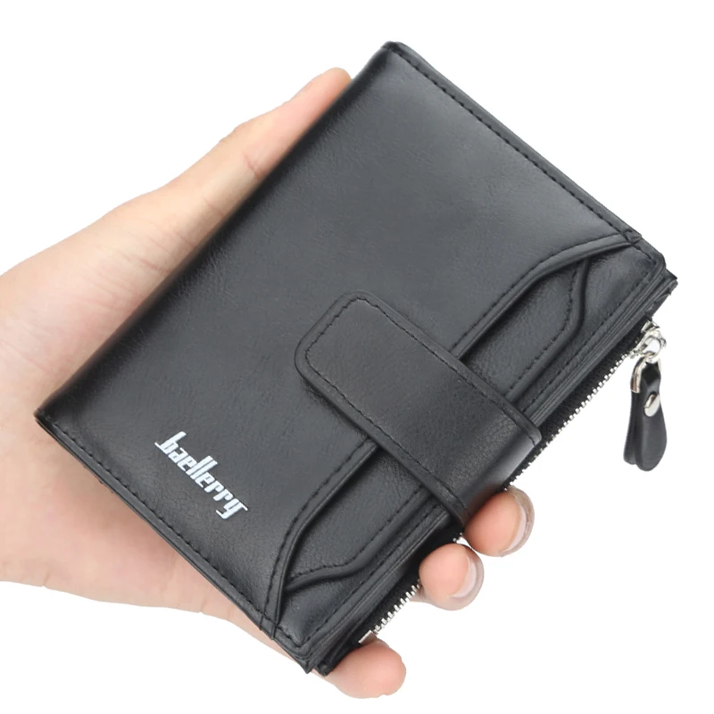 

Новинка 2023, искусственный кошелек для мужчин, винтажный короткий многофункциональный кошелек с тройным сложением для удостоверения личности, Женский кошелек на молнии, кошелек для мелочи, кошелек для денег