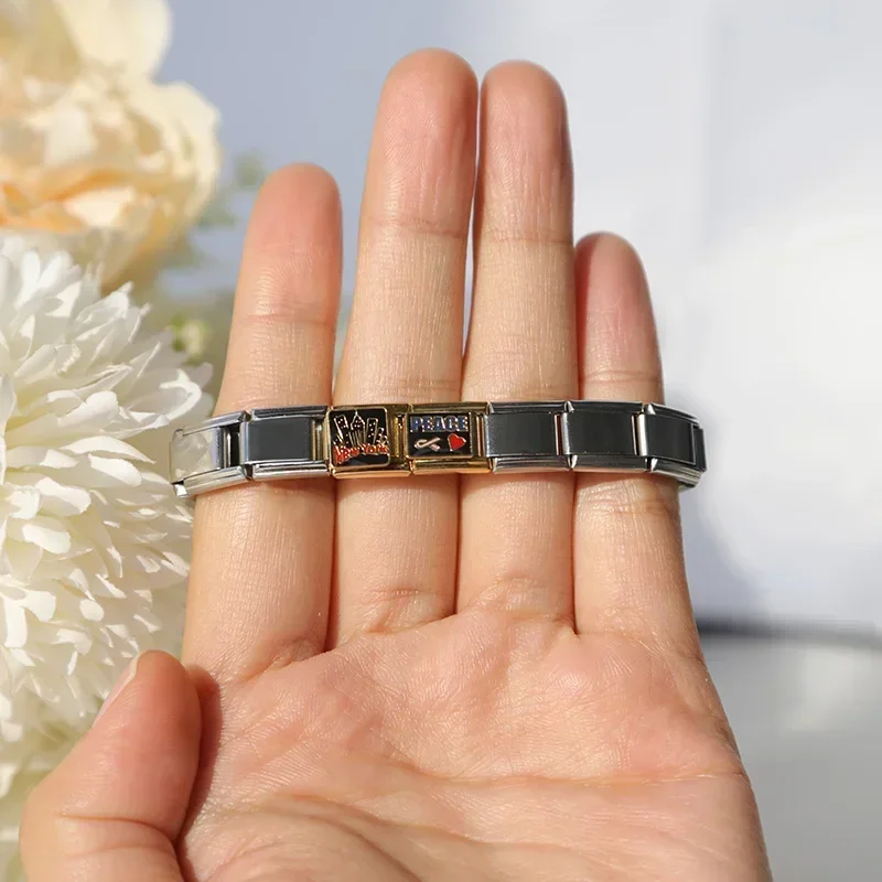 Daisy Flower Stainless Steel Charm Bracelet - Music-Inspired Design