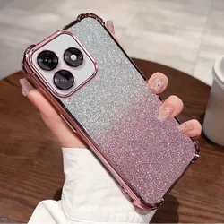 Glitter Plating Clear Shockproof TPU Protective Cover - Honor X5c (000)