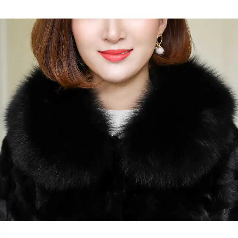 Women's Autumn Winter New Fashion Elegant Solid Colored Fur Collar Temperament Versatile Long Sleeved Slim Fit Short Jacket