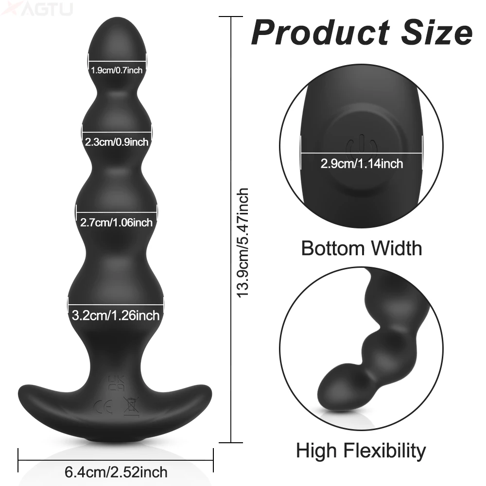 APP Vibrating Anal Beads Butt Plug for Men Women Anal Vibrator Prostate Massager Balls Men Soft Silicone Masturbator anal sex toys