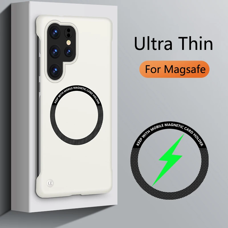 Ultra-Thin Frameless Magnetic For Magsafe Wireless Charge Case for Xiaomi Redmi Note 14 13 12 11 10 9 Pro Plus Ultra K70_voghion.com