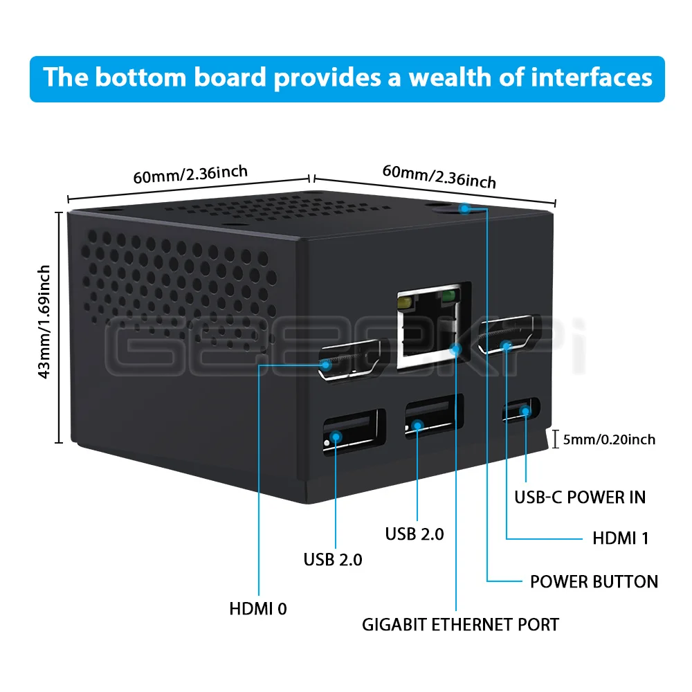 Shell de Caixa de Metal com Radiador de Liga de Alumínio Raspberry pi Cm4 Integrando um Ventilador Silencioso Suporta Ssd M.2 Nvme Deskpi - Imagem 2