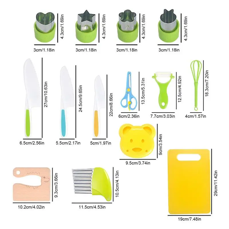 Toddler Kitchen Set Montessori Kitchen Tools for Kids Cooking Set Toddler Accessories Real-Toddler Safe Knives