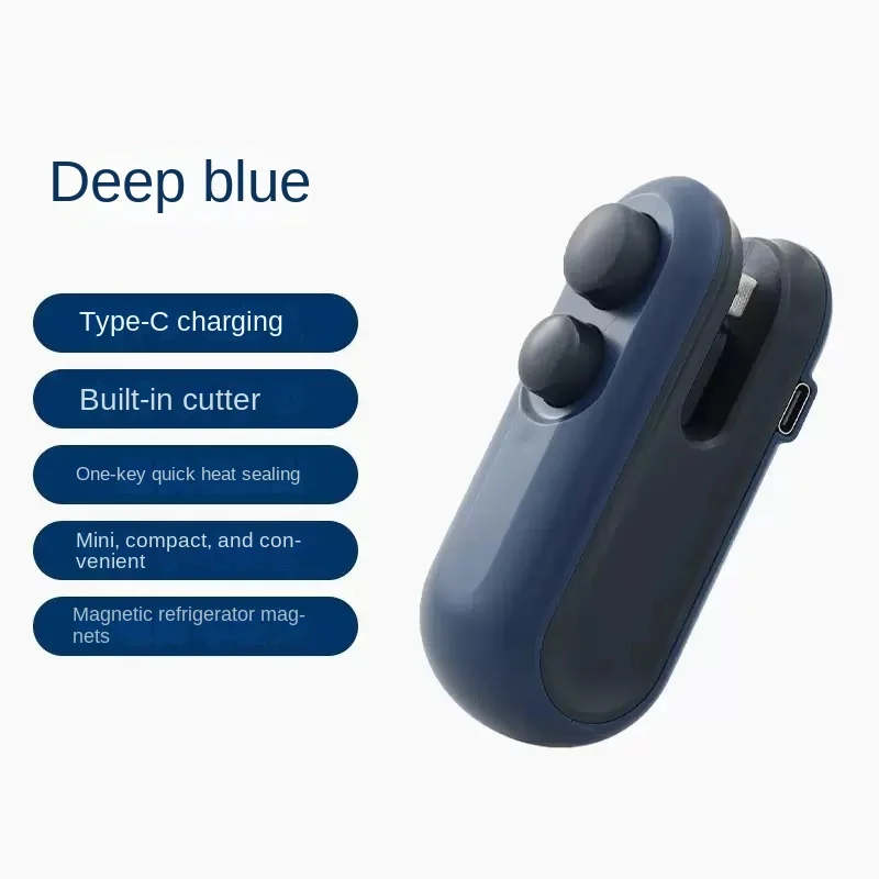 Mini Sealing Machine USB Rechargable Heat Sealer Storage Bag Plastic Package Food Sealer Clip Bag Handheld Food Heat Sealer 4