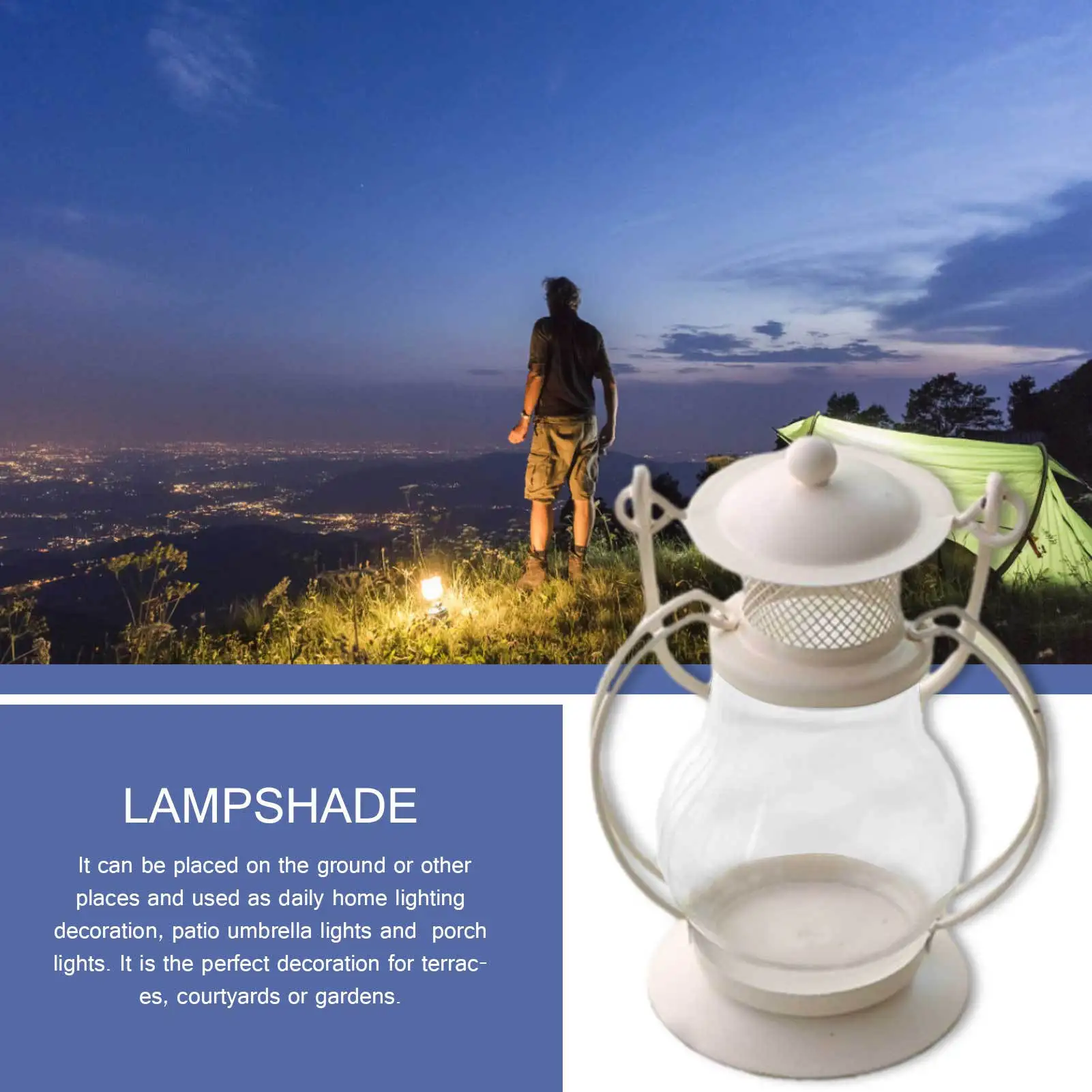 

Camping Candle Lantern Retro Portable Night Lamp
