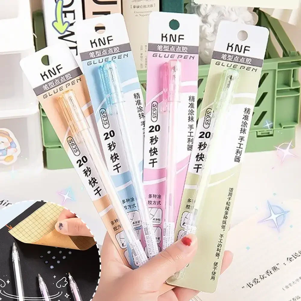 캔디 컬러 접착제 펜, 빠른 건조 수동 디스펜싱 펜, 단단한 접착제 스틱, 학생 핸드북 DIY 고점도 접착제 사무실, 1PC