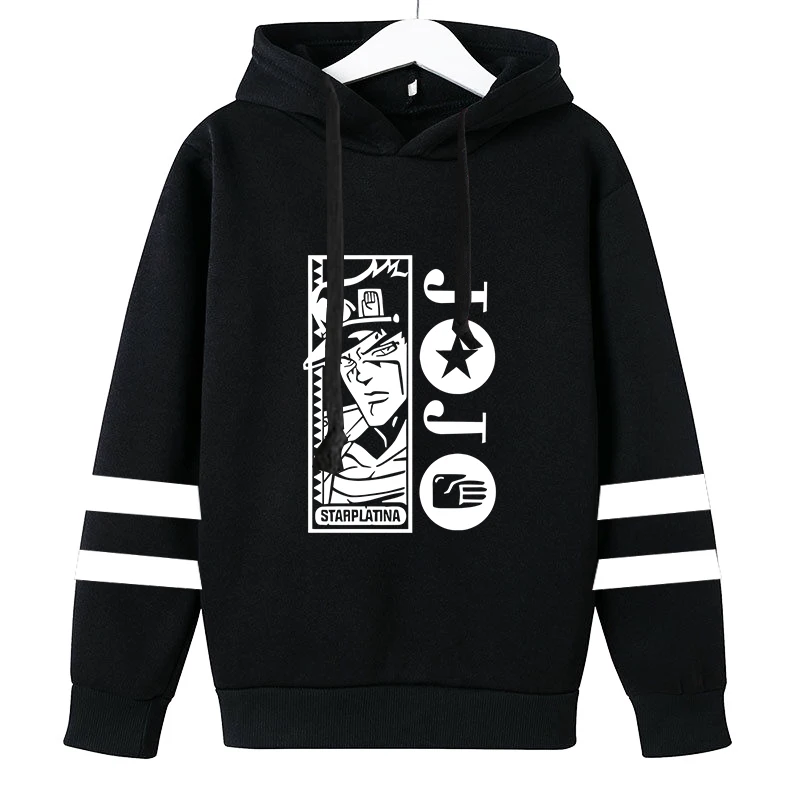 

Anime Jojo Bizarre Adventure Boys Girls Fashion Sports Pullover Tops Hoodie Men Women Harajuku Loose Long Sleeve Hooded Pullover