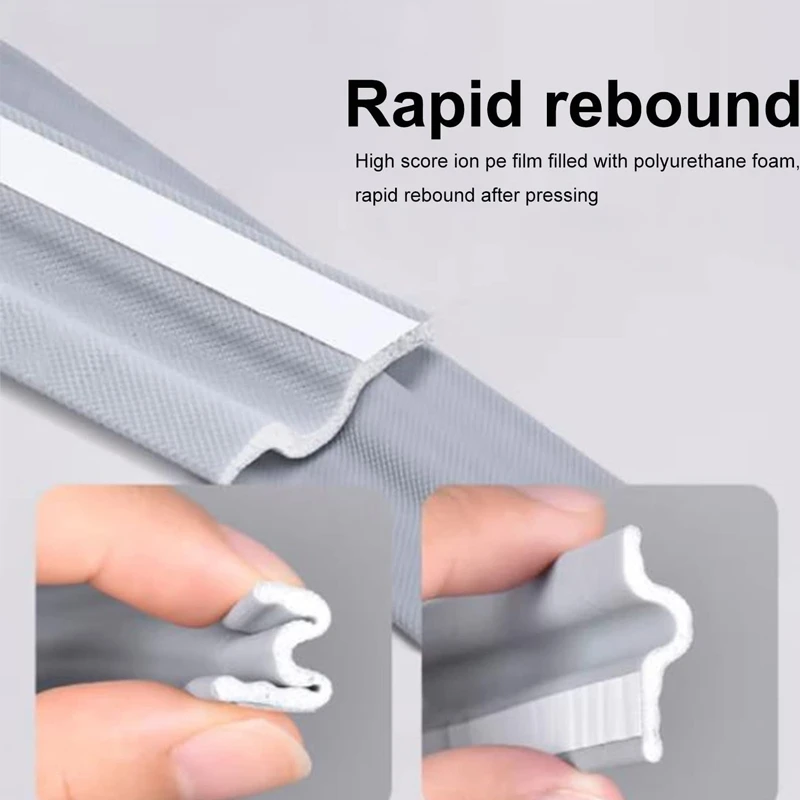 Sliding Window Sealing Strip Self-adhesive Windproof  Sticker Tape Door Window Showcase Cabinet Sealing Strip Paster 1 Meters
