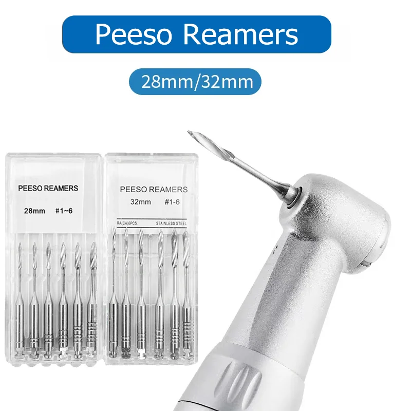 32mm 28mm Dental Peeso Reamer Endodontic Reamers Drill Burs 6Pcs/ Pack