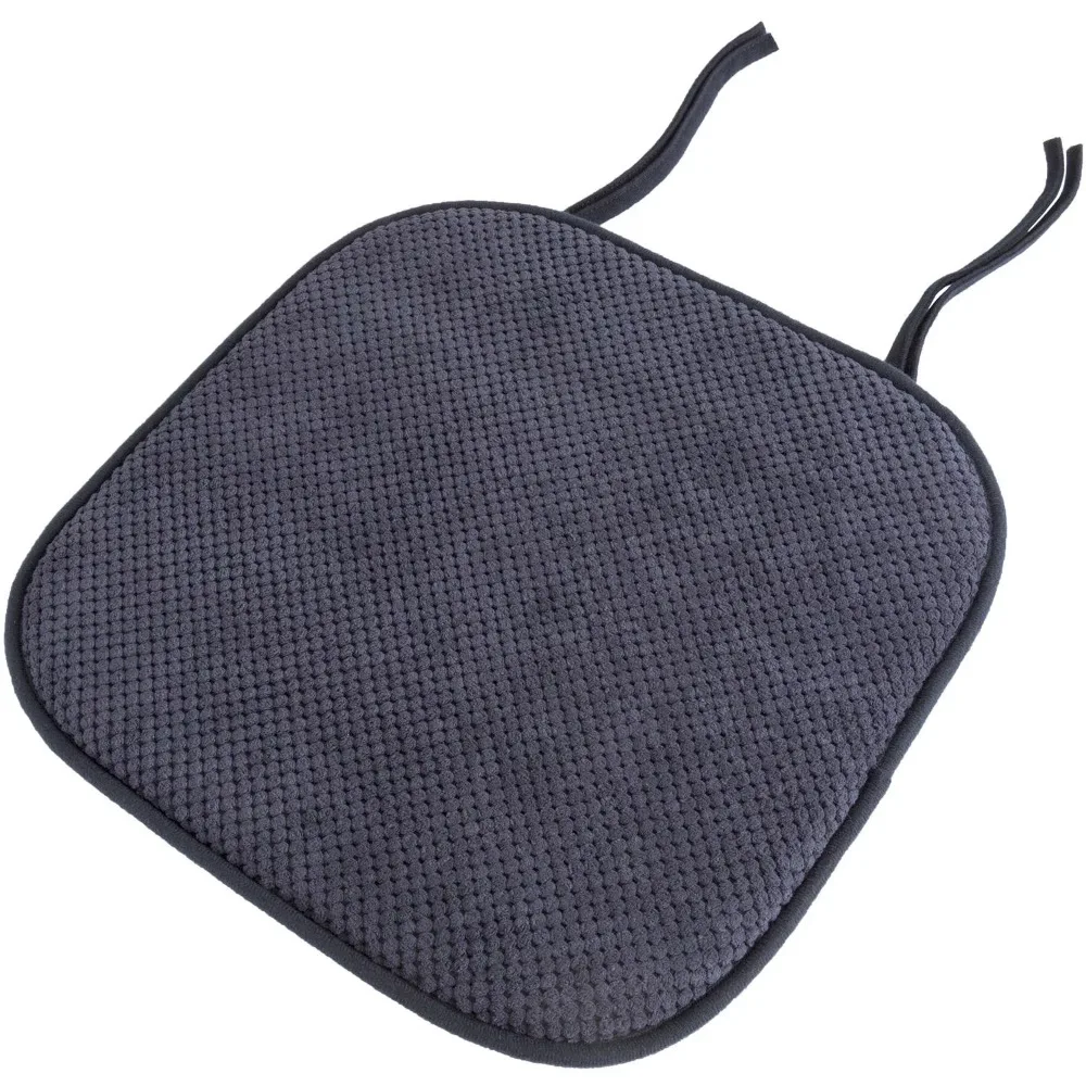 

Lavish Home Memory Foam Chair Cushion with Ties and Nonslip Back (Navy)