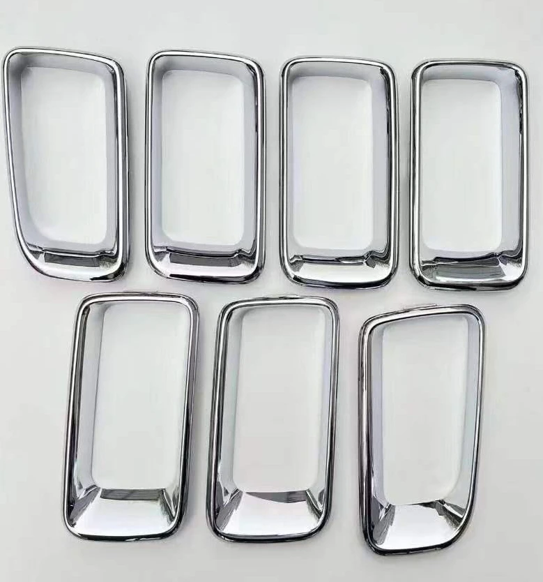 7pcs Chromed Auto Grill Vent Hole Frame Insert Covers Grille Trim Silver For Jeep Compass 11-14 68109865AA for toyota prado fj150 fj 150 2014 2017 abs chrome grille grill molding around camera cover trim car styling 7pcs