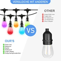Smart S14 12V WS2811 Waterproof Pixa Bulbs 15 Count Leds 20 Inch Spacing RGB Outdoor String Lights 1