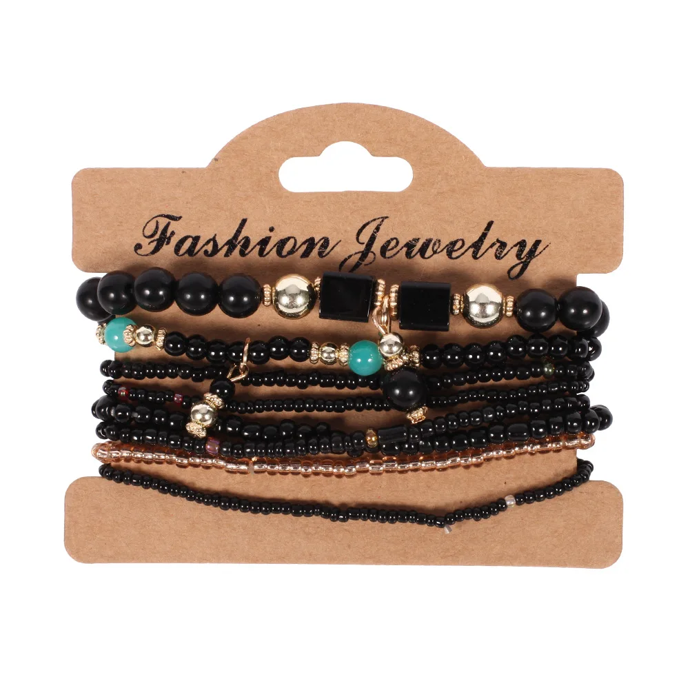 Bohemian Handmade Beads Bracelet Set For Women Summer Colorful Beaded Chain Bangle Girls Boho Jewelry Accessories - 4