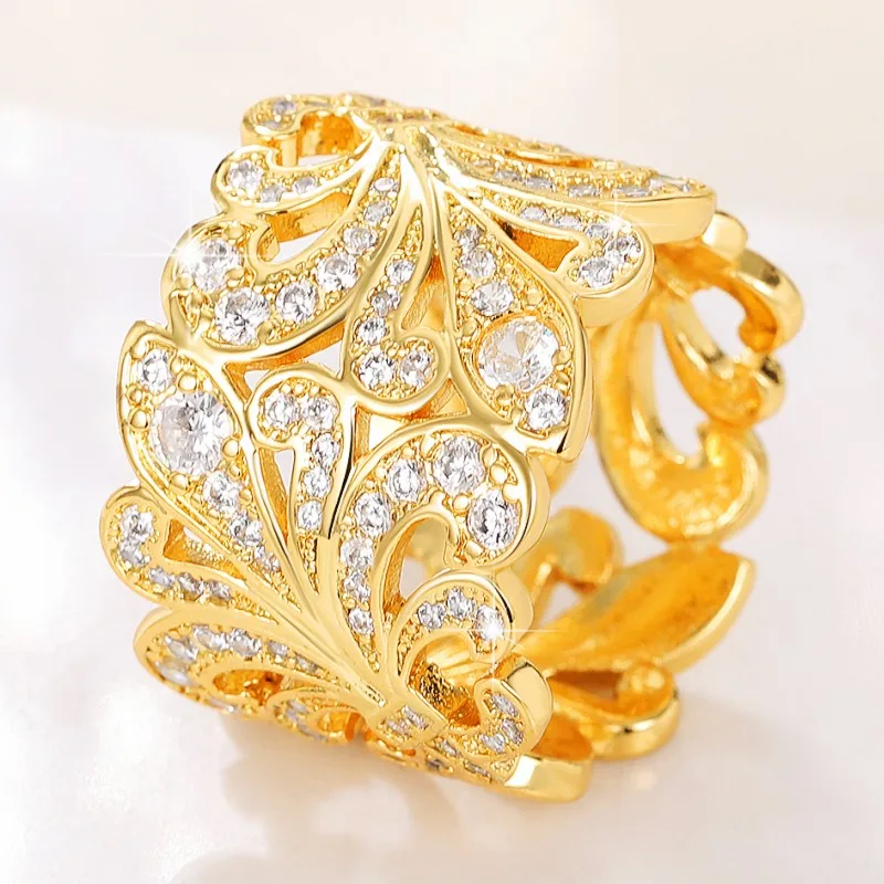 CAOSHI Aesthetic Hollow-out Design Finger Ring Female Party Accessories with Dazzling Zirconia Fancy Jewelry for Anniversary finger rings womens ring jewelry rings ring jewelry