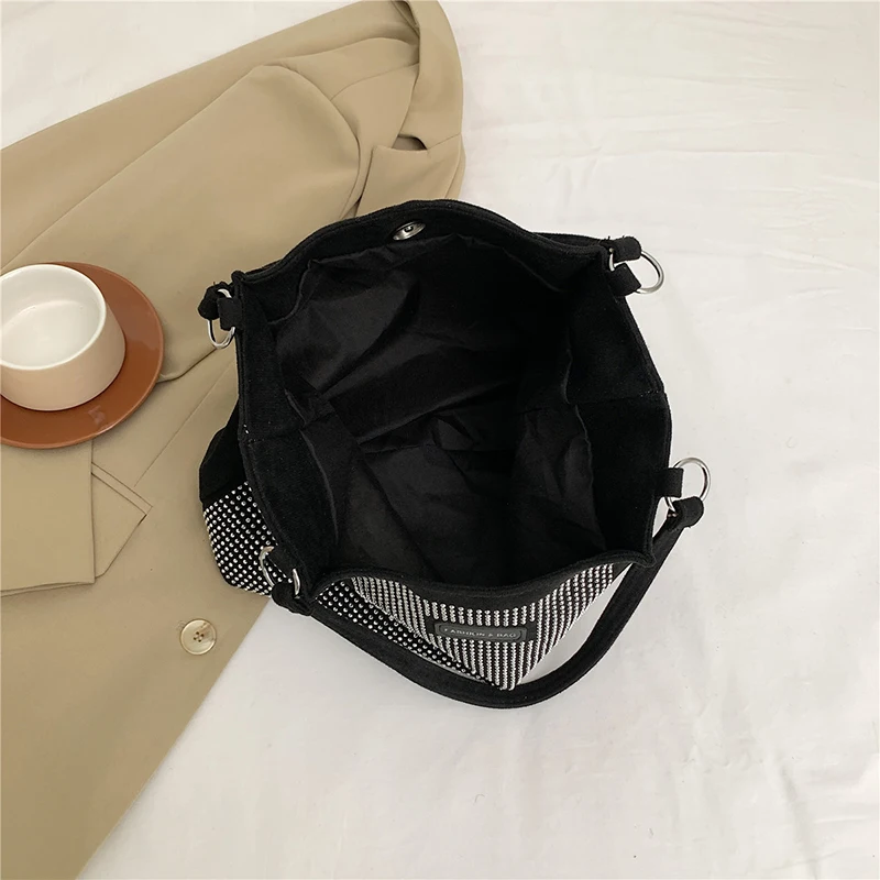 Hasp Pu Ladies Shoulder Bags Diamonds Design Sewing Thread Bags for Women 2025 New Hot Sale Fashion Bolsas Para Mujeres