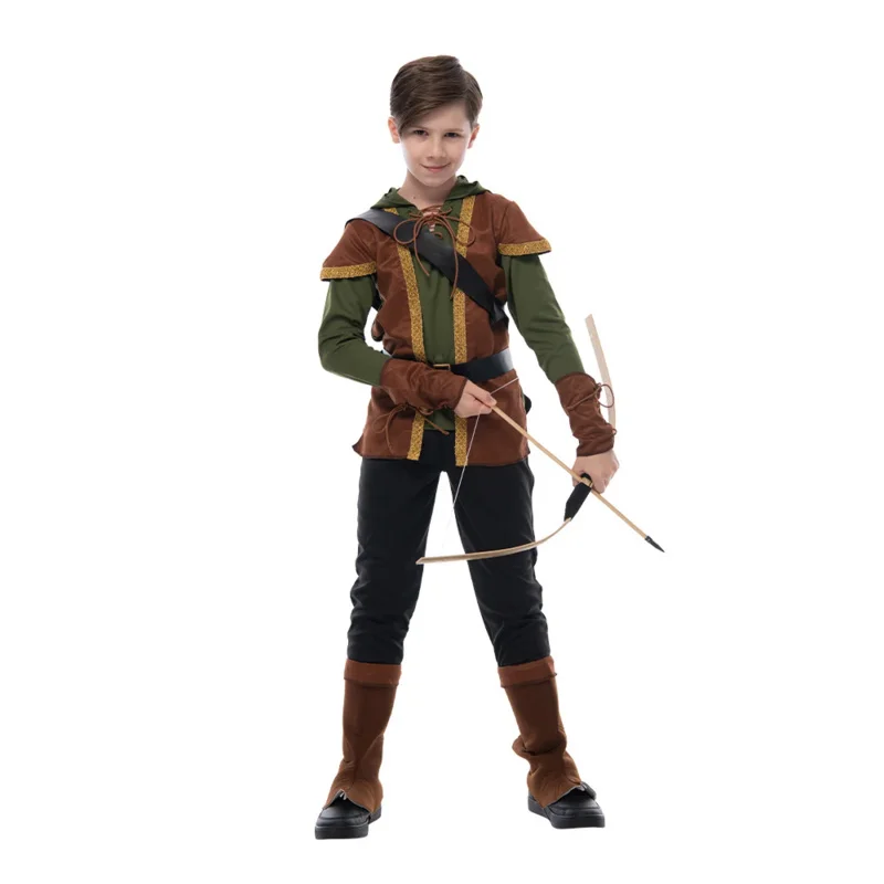 Snailify Kids Archer Costume Boys Hunter Costume Robin Hood Cosplay Per Halloween Purim Carnival Party Outfits