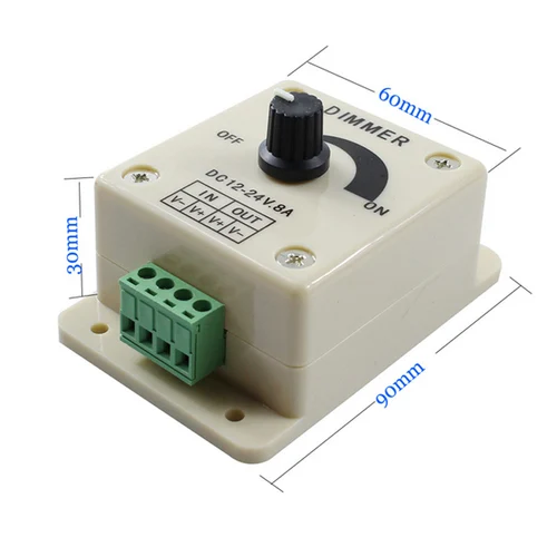 백색 LED 조광기, DC 12V 24V 8A, 밝기 조절 컨트롤러 스위치 램프, 전구 스트립 드라이버, 단일 색상 조명 전원 공급 장치 6