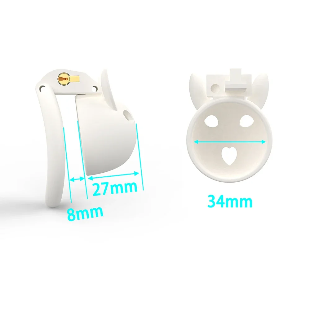 Male Chastity Cage Sex Toys Sissy Female Male Beginner Bunny Chastity Device with Four Size Penis Ring 18+ penis chastity cage chastity lock sex toy chastity cage accessory penis cock ring