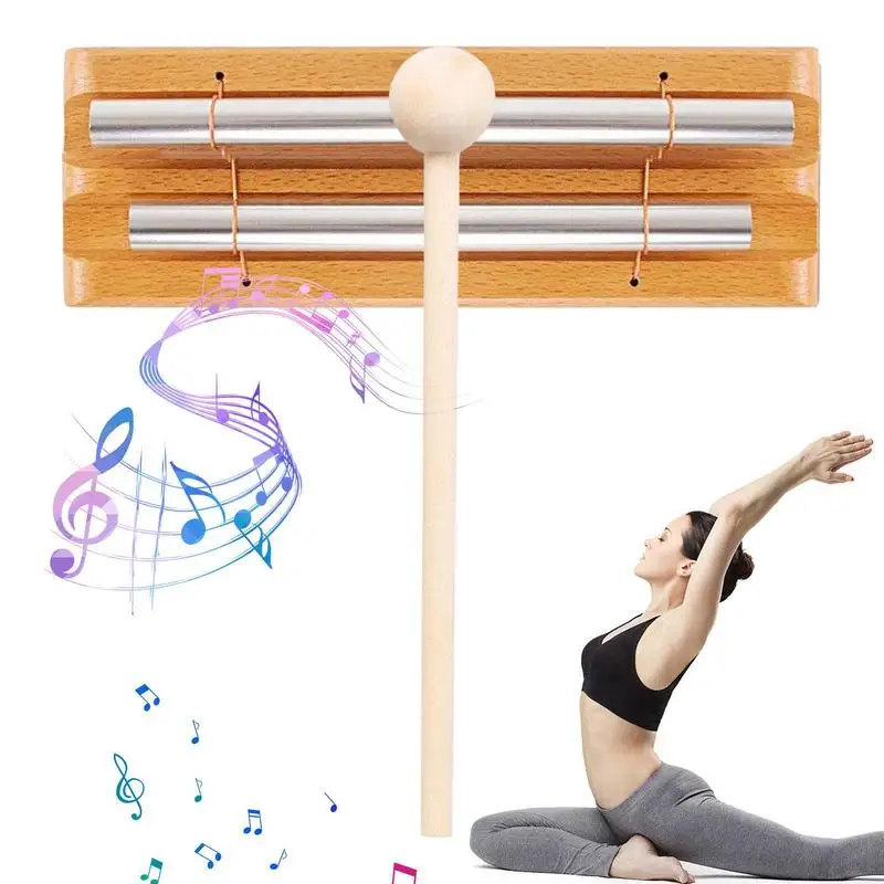 Yoga Chime 3 Tone Mindfulness Hand Bell Reattivo Hand Meditation Chime Bell Con Mallet Relax Sound Healing Chime