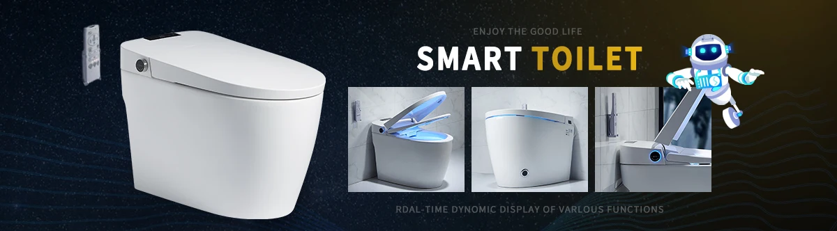 Description Picture 2 of itemYYHC Top quality modern 110V/220V electric intelligent one piece closestool bathroom wc white toilet bowl automatic smart toilet