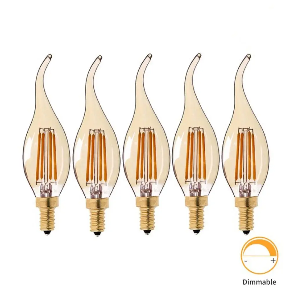 

4W Crystal Light Bulb Hot Warm yellow light E14 Light Bulb 2700K Tea Color LED Bulb Home Decoration