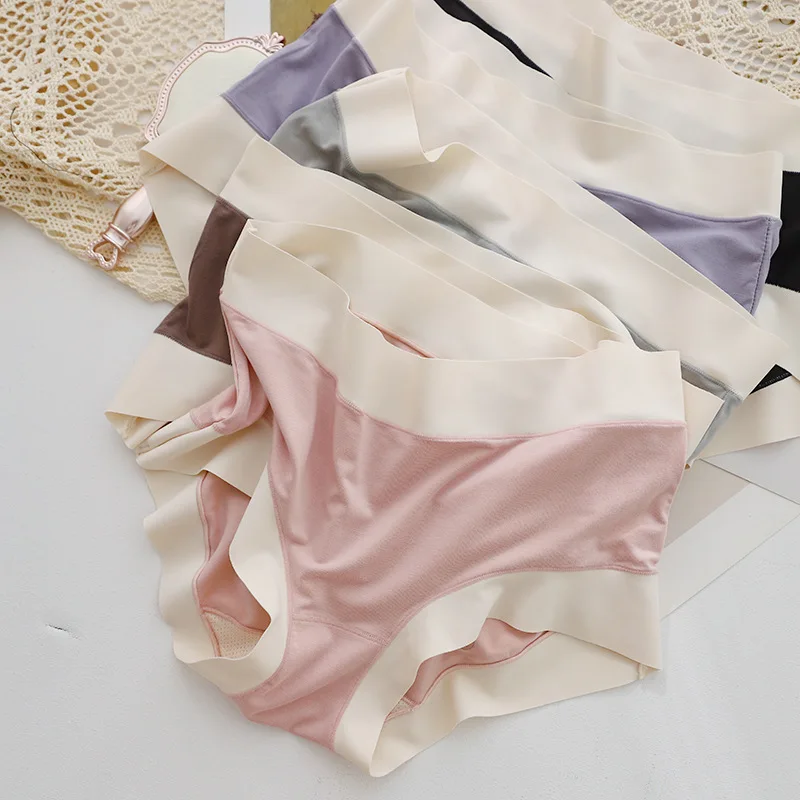 

Sweet pure color Modal comfortable Seamless briefs women cozy high-rise lingerie simple women Panties N630