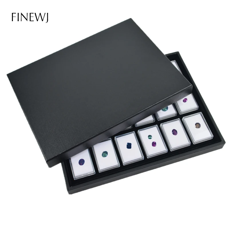 

Transparent Loose Diamond Display Box White Foam Novel Pendant Gemstone Jewelry Storage Tray Gems Carrying Case Travel Organizer