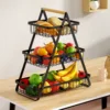 2/3 tier fruit storage basket vegetable basket countertop storage rack Spice snack storage box Suitable for kitchen bathroom 2