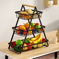 2/3 tier fruit storage basket vegetable basket countertop storage rack Spice snack storage box Suitable for kitchen bathroom 2