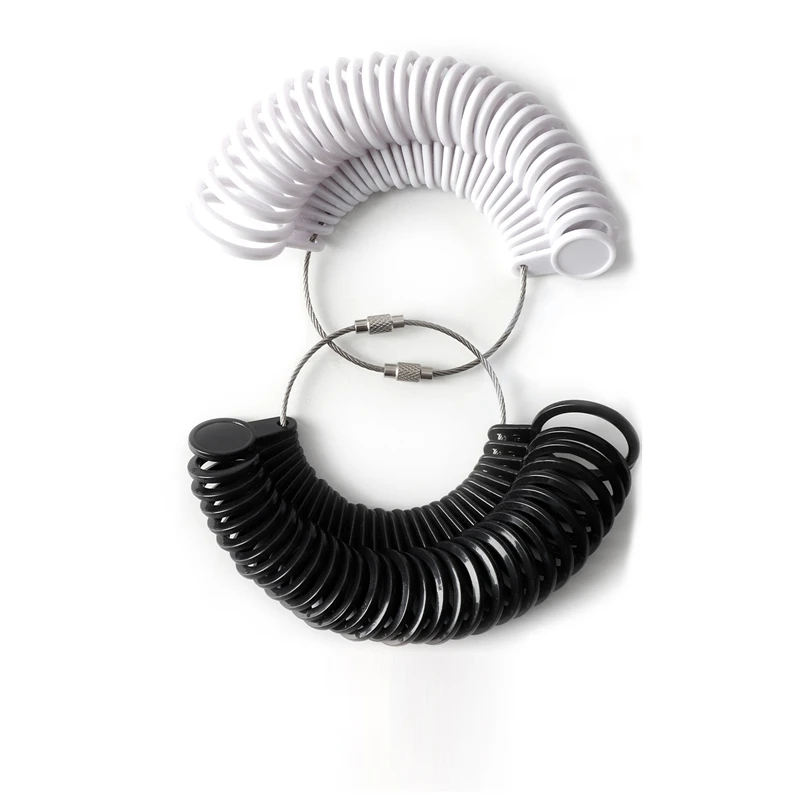 Professional Measuring Gauge Finger Ring Sizers Plastic Finger Ring Circles Jewelry Measuring Tools For US/HK/Korea/Japan/Europe