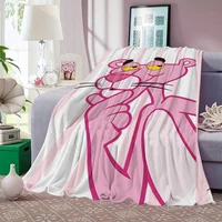 Interior for Home Pink Panther Knitted Plaid Personalized Blanket for Sofa Decoration Thin Wadding Blanket Bed Luxury Bedding 1