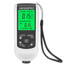 Digital Backlight LCD Car Paint Thickness Gauge - 0 - 2000um Measurement Tool (WHITE)