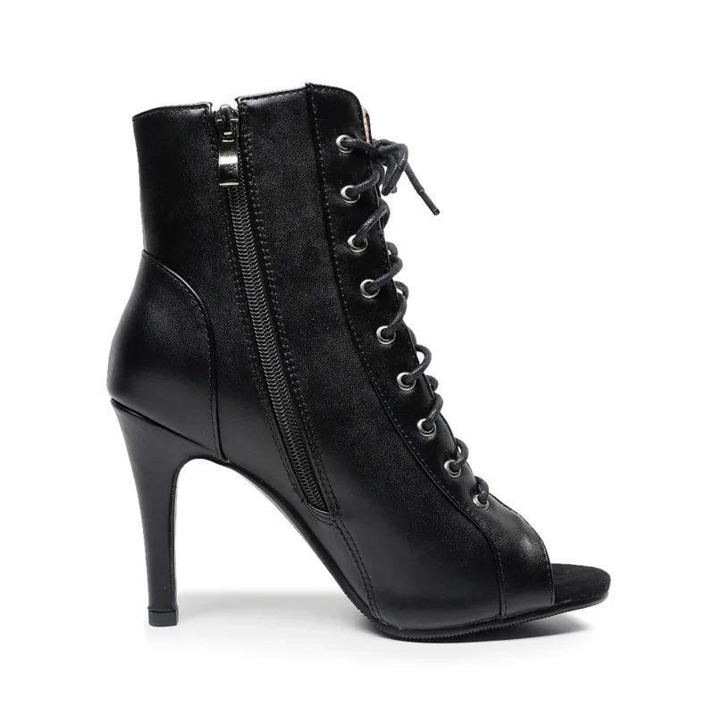 High Top Latin Dance Shoes for Outdoor Women Street Salsa Tango Boots Open Toes Ballroom Women's Heels dance shoes