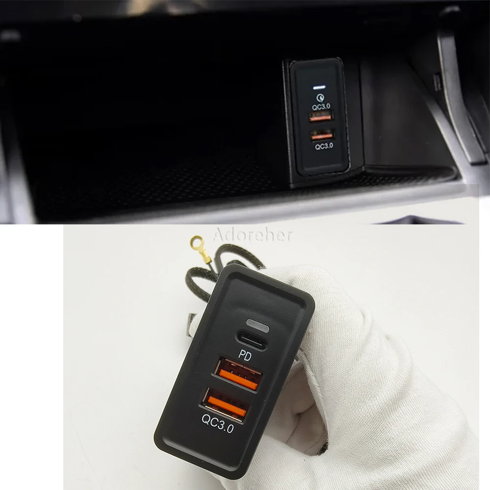 

1PC 12V/24V USB Car Charger Adapter Car Phone QC3.0 Fast Charge for VW Golf 7/7.5rline Passat JettaCar Accessories
