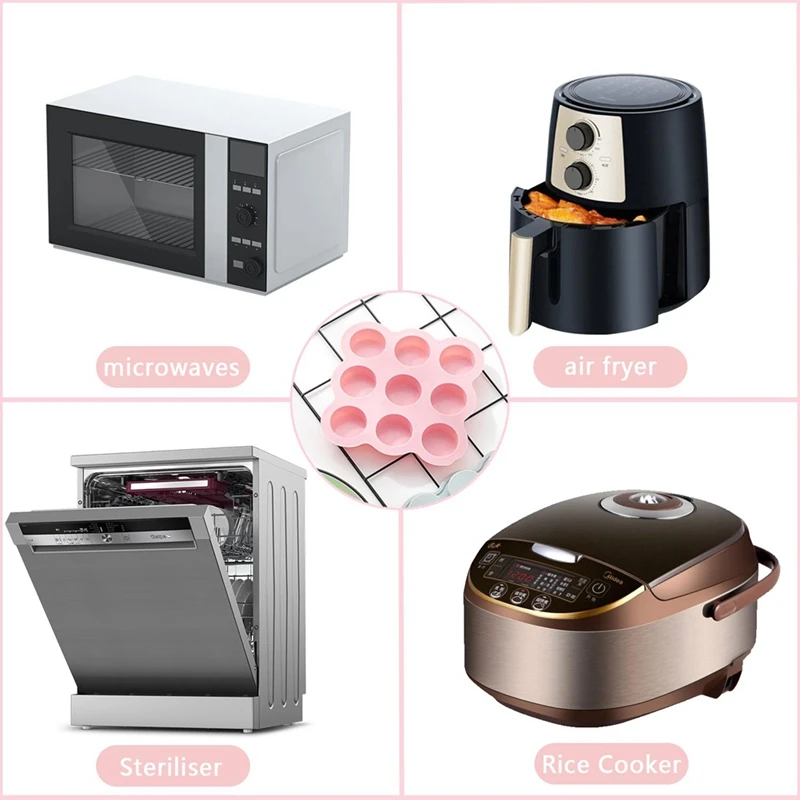 Air Fryer Egg Mold Kit Reusable Air Fryer Muffin Pan, Non-Stick Mini Muffin Pan Kit For Fryer, Microwave, Oven, Steamer