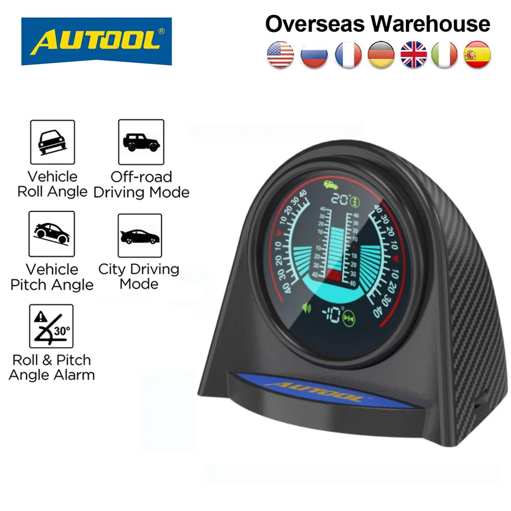 

AUTOOL X94 HUD GPS Automobile Inclinometer Pitch Slope Meters Safety Alarm for Off-road Vehicle Auto Truck SUV