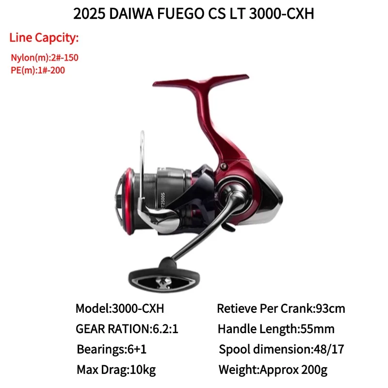 Daiwa 2025 FUEGO CS LT 1000S-XH 2000S-XH 2500 2500-XH 2500S-XH