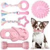Soft Dog Chew Toys Pink Rubber Bone Toy Durable Molars Training Ball Toy Chihuahua Yorkie Interactive Treat Toys Pet Supplies 1