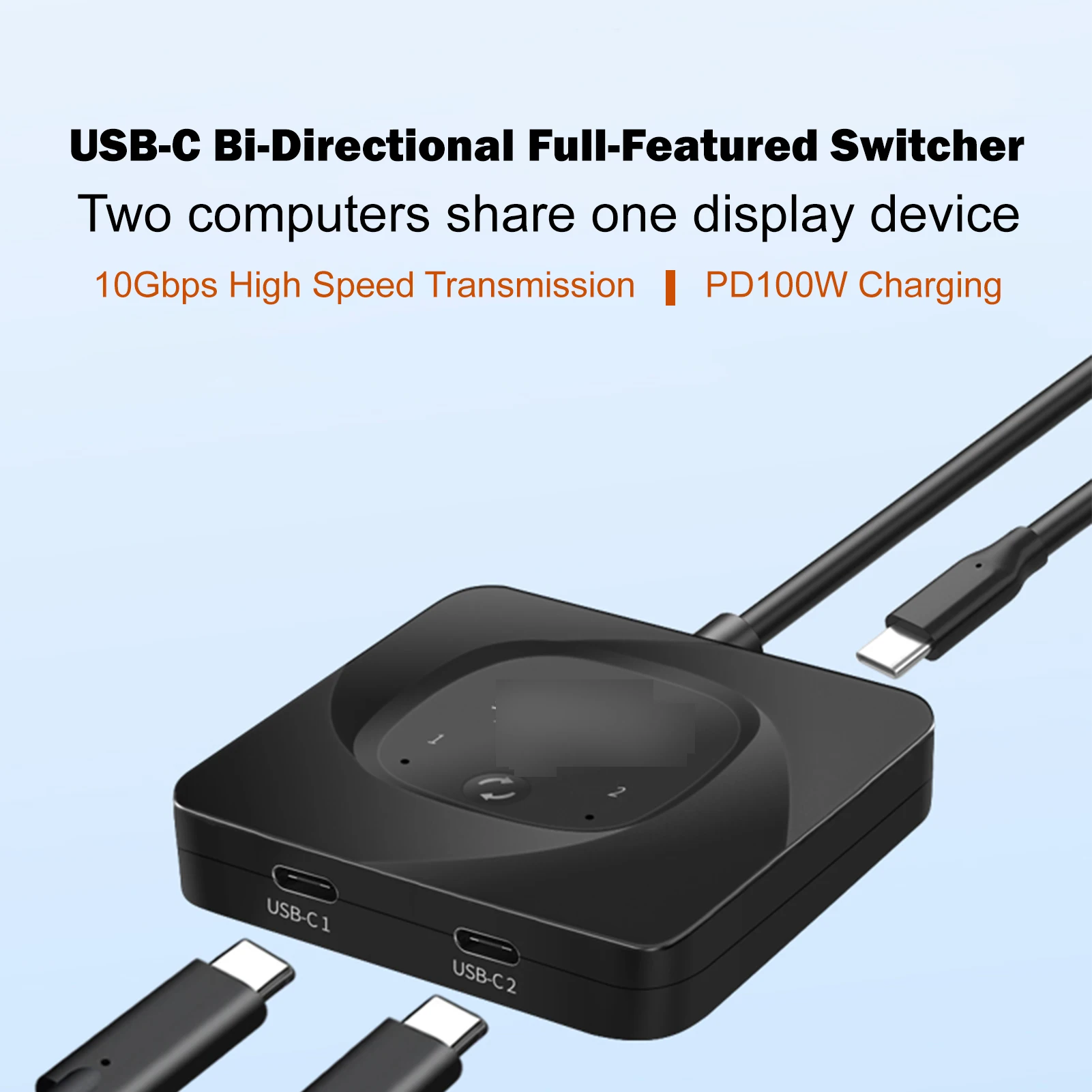 Adaptateur Moniteur 8k Commutateur USB-C 2 En 1 - 8K UHD à 60 Hz | Bidirectionnel, Un Bouton, Pour Moniteurs Switch Bidirectionnel Moniteur